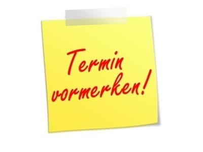 Termin vormerken Aufkleber: Termin vormerken