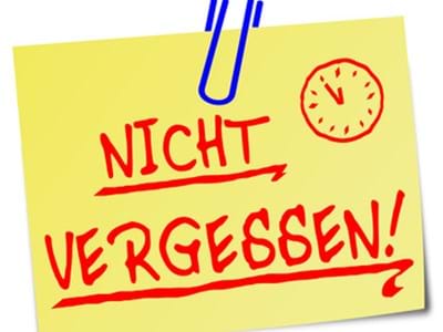 Nicht vergessen Gelber Merkzettel in roter Schrift: NICHT VERGESSEN