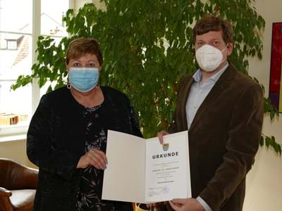 Bestellung Kreisheimatpfleger Erhard Landrätin Andrea Jopchner-Weiß und Kreisheimatpfleger Dr. des. Jürgen Erhard