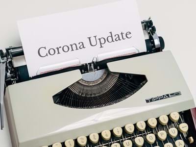 Corona Update mit Schreibmaschine