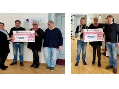 Felicitas Betz, Geschäftsführerin Palliahome e.V., Marco Gutmann und Erika Breu vom Landratsamt Weilheim-Schongau und Dr. Ulla Henning, leitende Ärztin

Fundraising Rebecca Riess Hospizverein Pfaffenwinkel – Erika Breu und Marco Gutmann vom Land-ratsamt Weilheim-Schongau